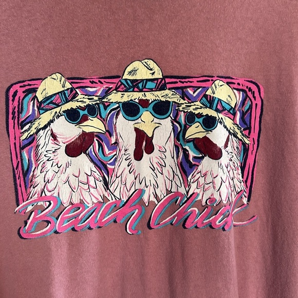 Beach Chick chicken shirt size 2x - Picture 3 of 4